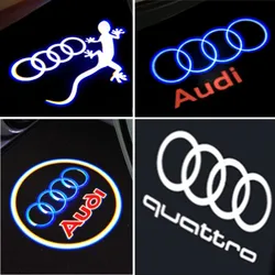 2Pcs For Audi A1 A3 8P 8V A4 A5 A6 A7 A8 Q3 Q5 Q7 Q8 RS Car Door Decoration Laser Projector Lights LED Welcome Lamp