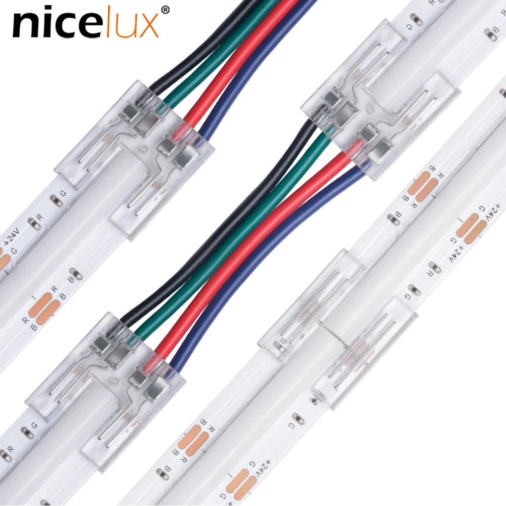 

5pcs/Bag 2/3/4 Pin Connector Set Terminals For Electric Wires 12mm LED Strip Extension 12V 24V Uncovered Gapless Connectors