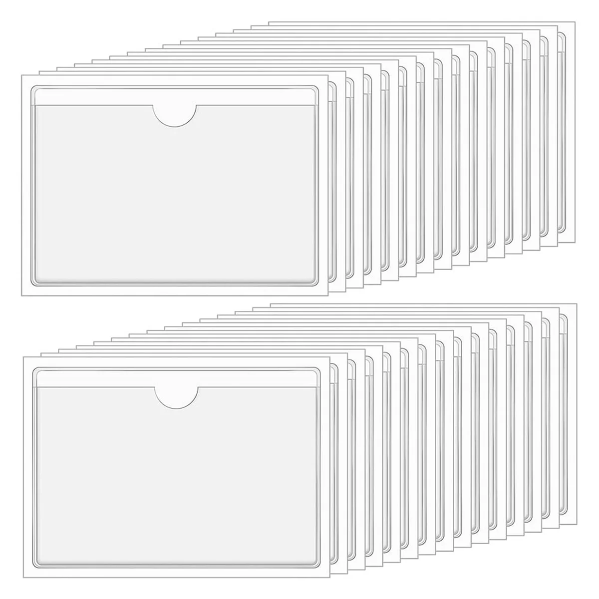 

CYL-Clear Adhesive Pockets 4X6In Index Card Pockets Sleeves Self Adhesive with Top Loading Label Pockets (30 PCS)