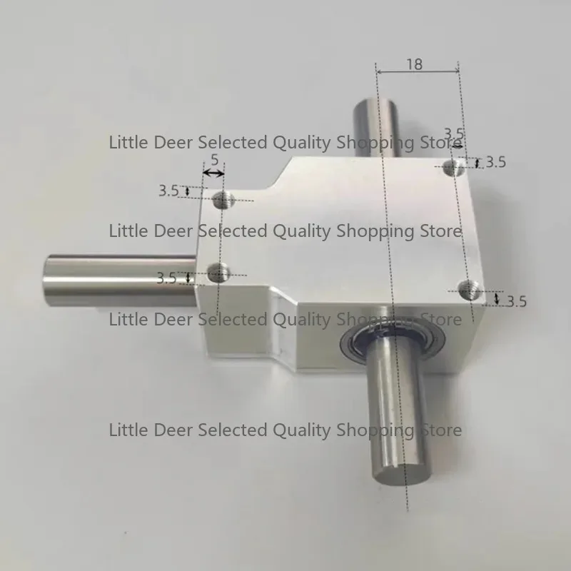NEW 90 Degree Commutator Right Angle Transmission Reversing Helical Bevel Gearbox Reduction Ratio 1:1 Double Output Shaft 12MM