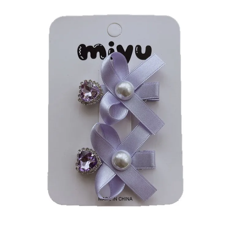 Sweet Princess Lace Bow Fabric Hair Clip Cute Side Bangs Press Clip for Girls Hair Claw Adorable Child Hair Accessories image 5