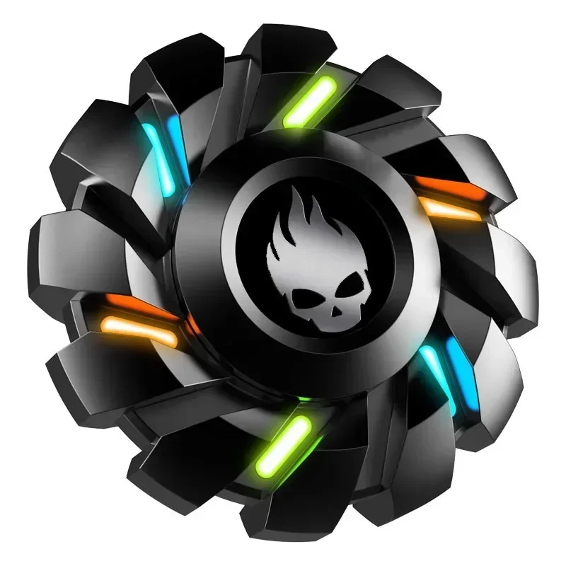 発光ミニハンドフィジェットスピナー EDC 金属こま先端ジャイロストレスリリーフおもちゃ回転不安を和らげる抗ストレスグローイング