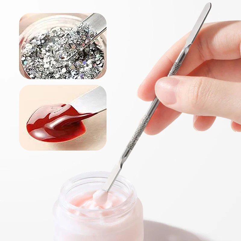 Nail Art Eye Shadow Cream Stirring Rod Stainless Metal Gel Stirring Tool Spatula Pin Nail Accesories And Pigments Mixing Tools