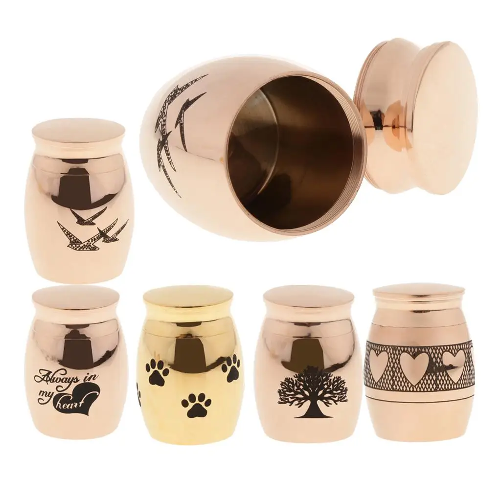Small Stainless Steel Urn for Pet Ashes Dog Cat Memorial Holder with Heart Design for Jewelry Making Keepsake Charm