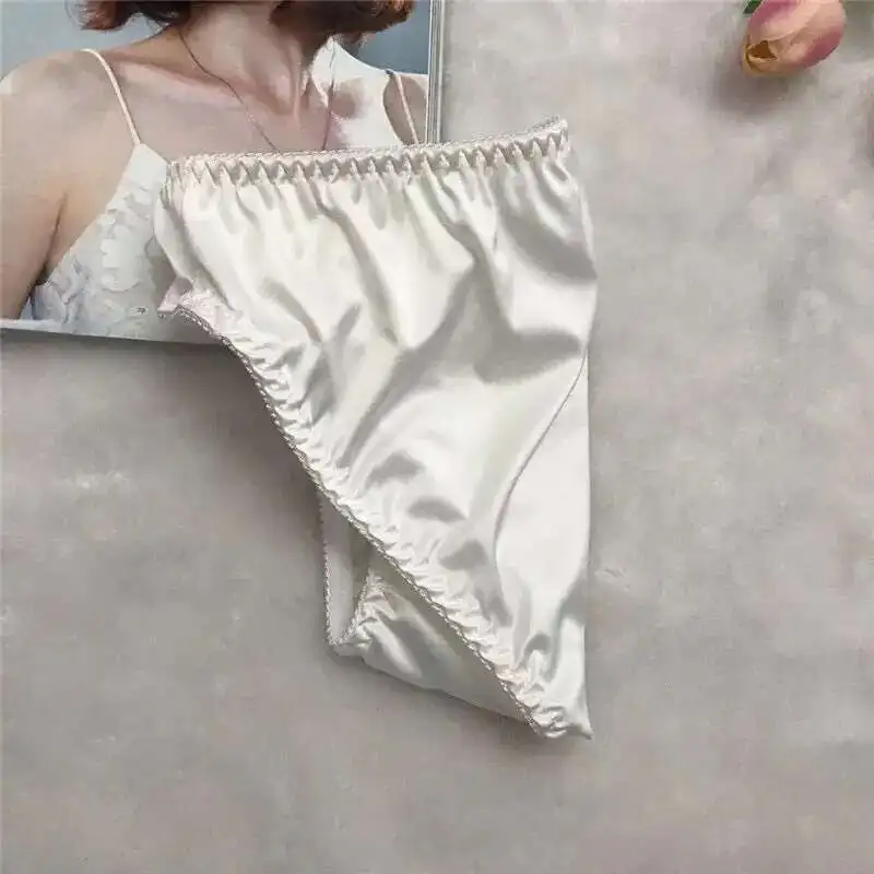 Glossy Ice Silk Satin Men Lingerie Panties Plus Size Underwear Male Sexy Briefs