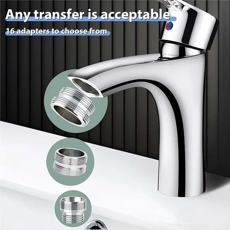 A02F-For Faucet Adapter 16 PCS, Kitchen Sink For Aerator, Male To Female Water Hose,Attachment For Faucet