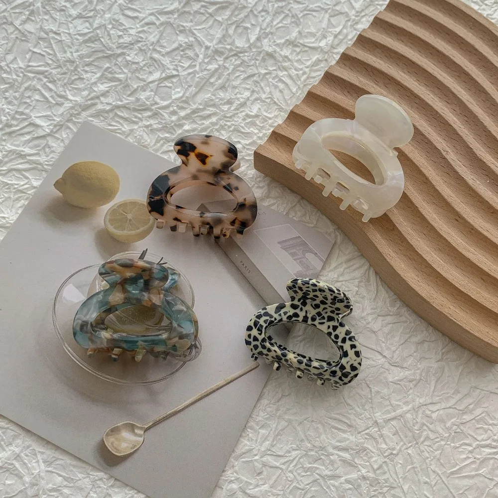 New Hair Claw Vintage Back Half Hair Clip Hair Clips Acetate Temperament Bangs Clip Colorful Elegant Small Grip Hair Clip Women