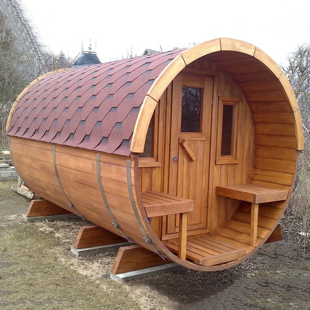 Beautiful and durable 4-6 person mobile sauna with burner