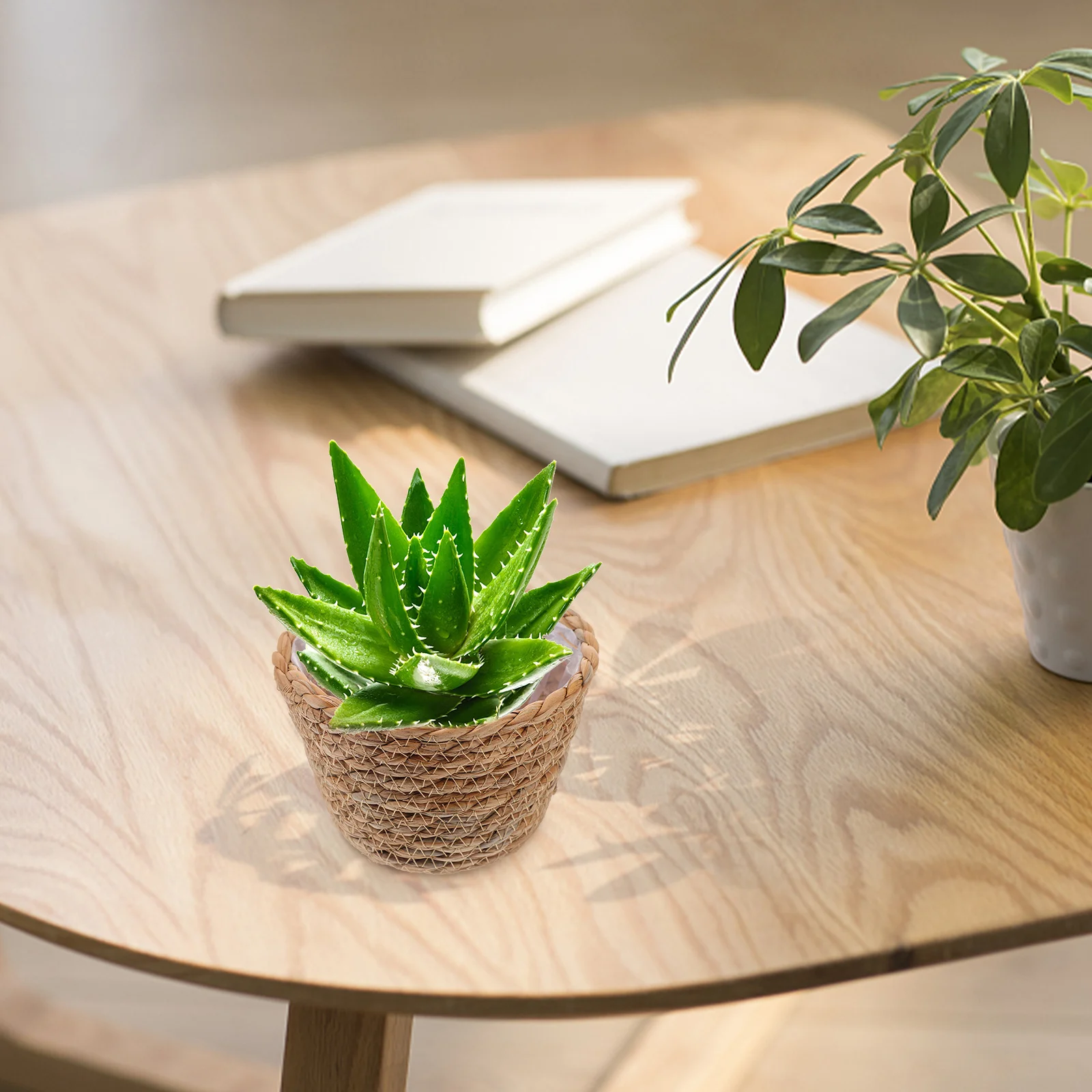 

2Pcs Woven Straw Basket Multi-Function Flower Arrangement Planter Indoor Home Hotel Decoration Lightweight Woven Baskets