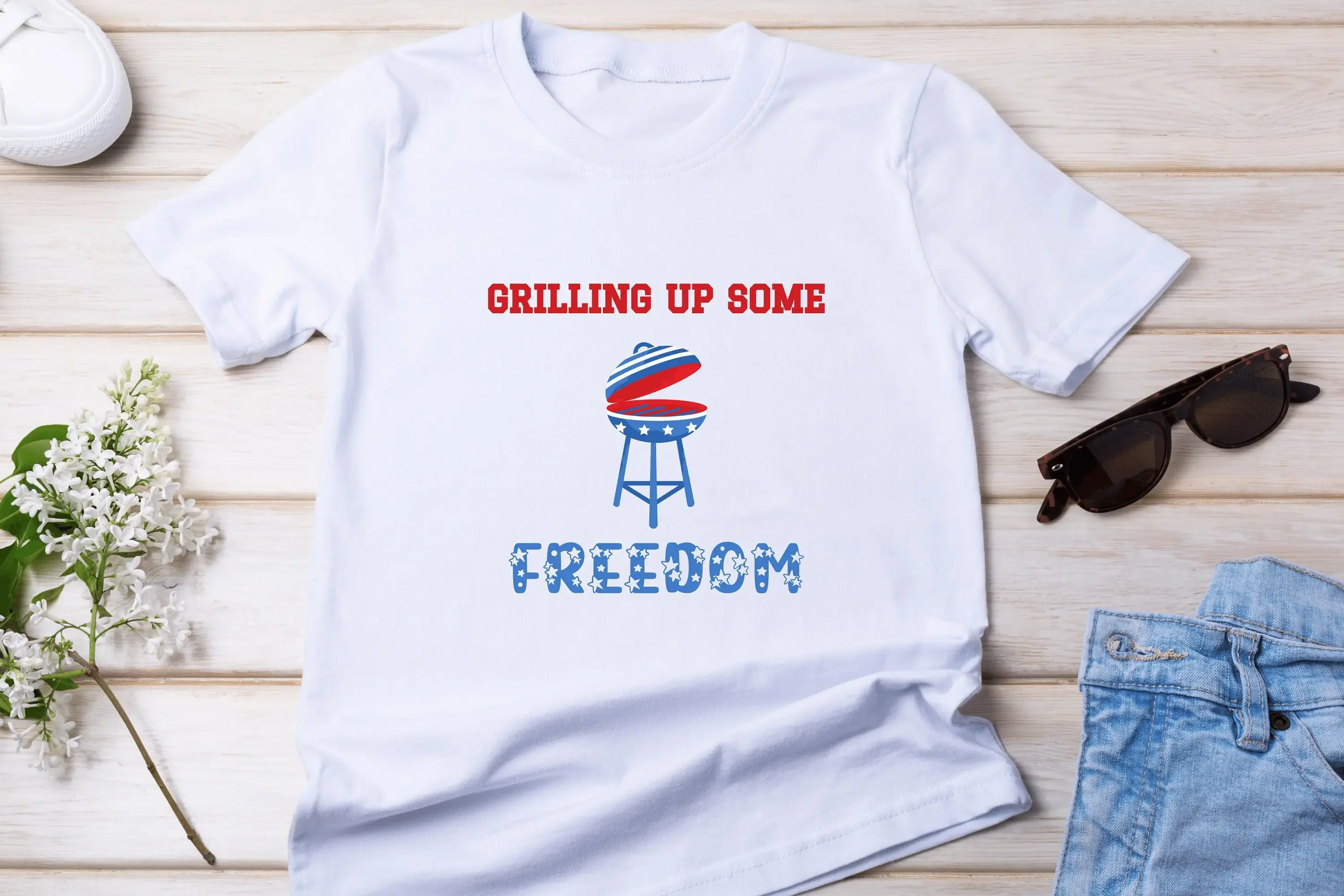 Camiseta para asar a la parrilla, camiseta patriótica americana, barbacoa, Softstyle