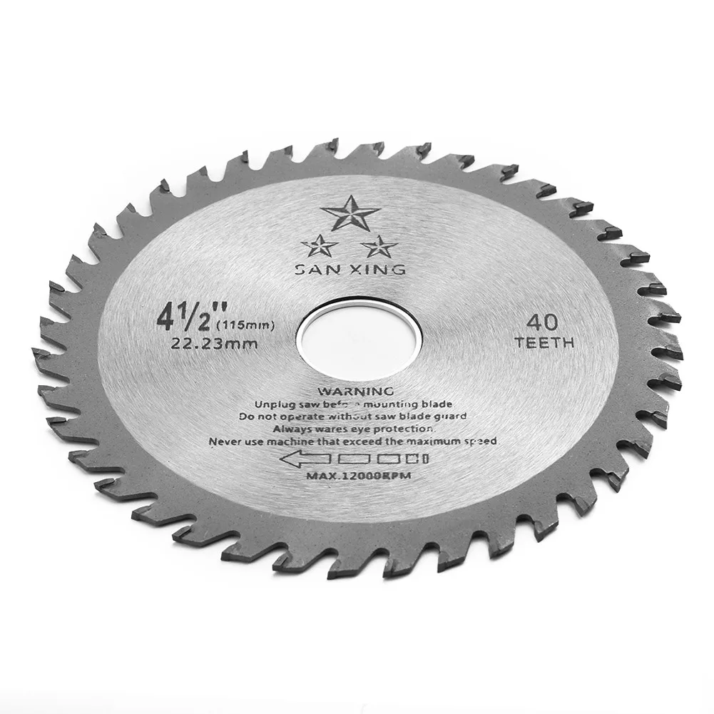 Coupe-disque de lame de scie circulaire pour couper le bois, meuleuse d'angle, 4.5 pouces, 115mm, 40 dents, carbure, remplacement de pièces d'outils électriques