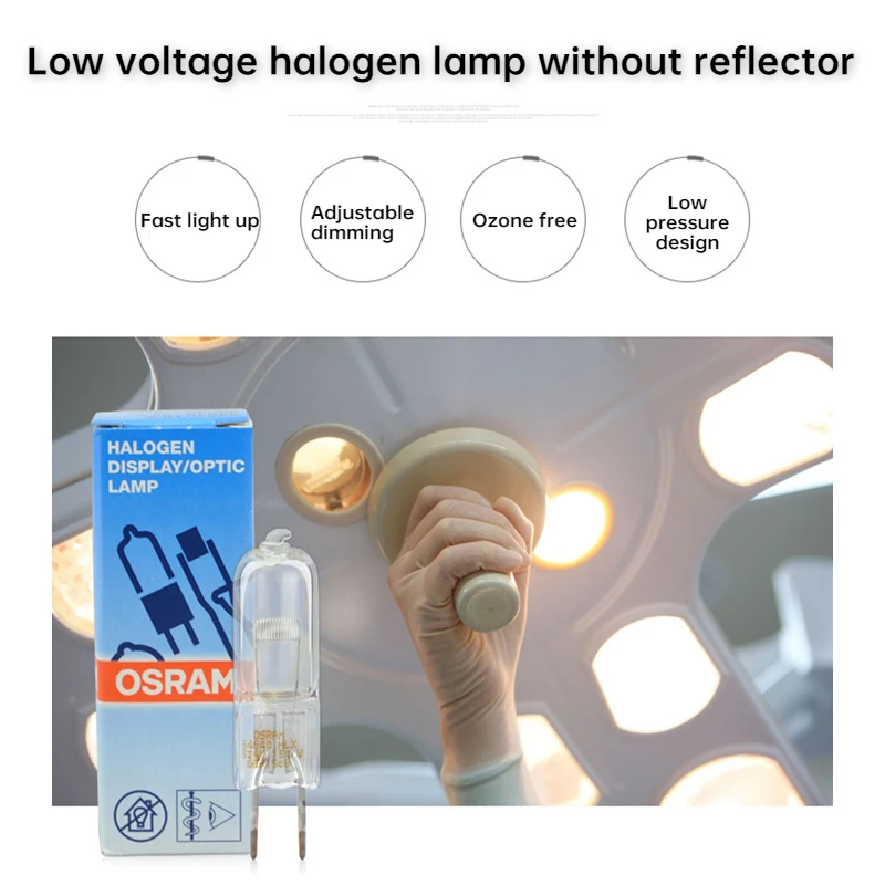 OSRAM-Cuentas de lámpara halógena de 64260 / 12V 30W, Lámpara sin sombras, cuentas de microscopio de burbujas, 5 piezas