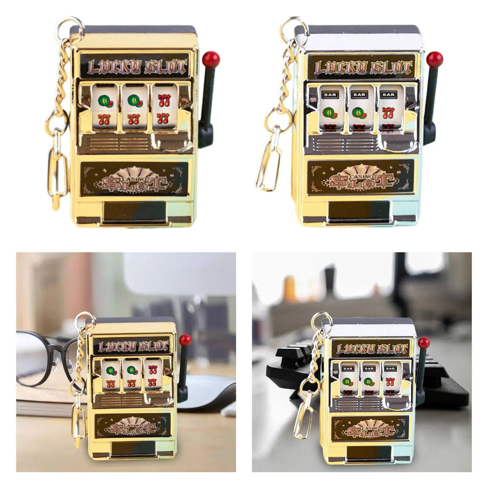 Mini Slot Machine Toy Birthday Gift Fillers Keyring Mini Arcade Game Toy Party Decoration for Women Children Boys Girls Men