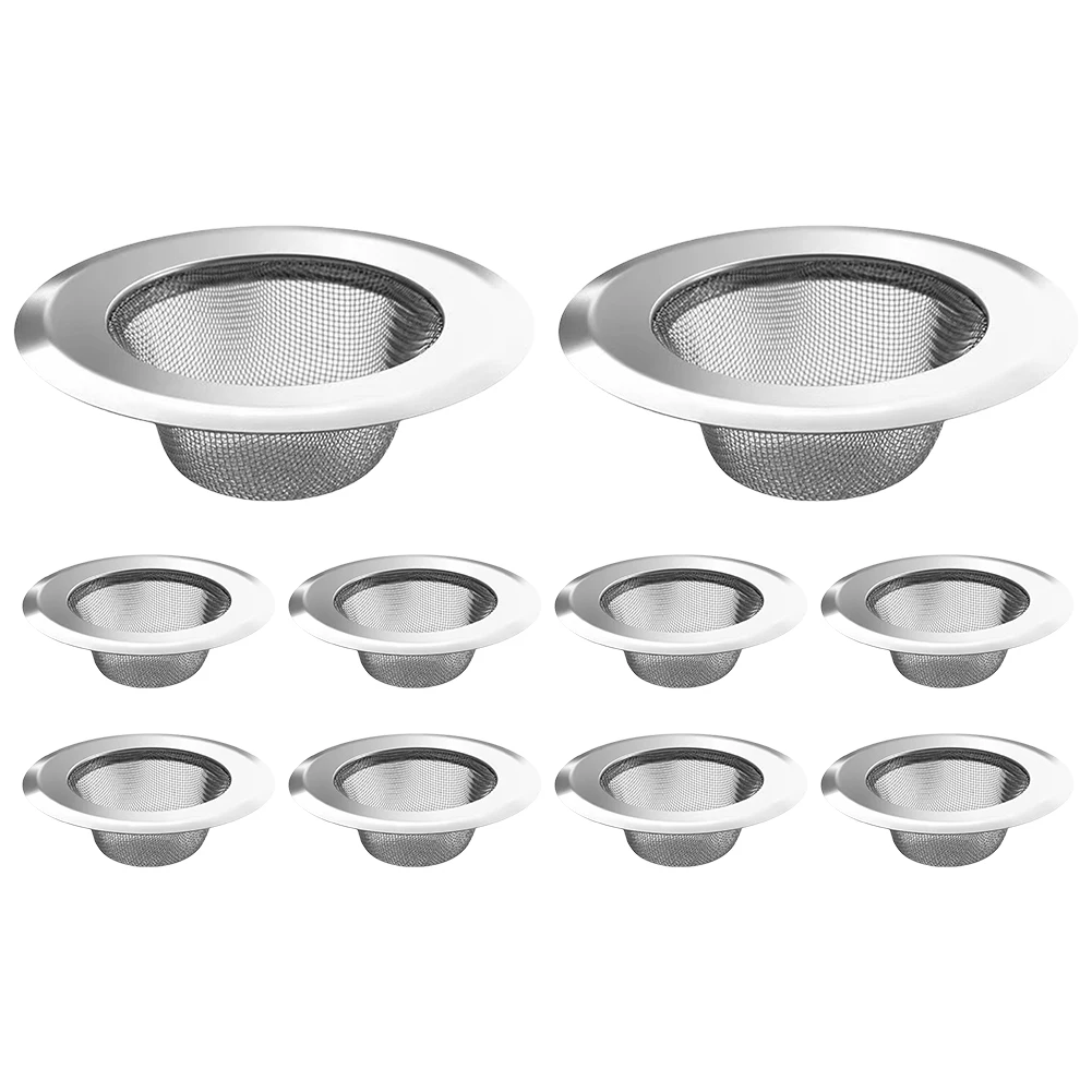 

Набор из 10 заглушек для кухонной раковины из нержавеющей стали с широким ободом и полной сетчатой корзиной для кухонных моек