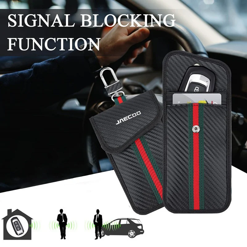 JAECOO Car Key Signal Blocker Bag RFID Faraday Cage Keyring Card Storage Pouch Anti‑Theft Key Case For JAECOO J7 J6 J9 Traveler view 3