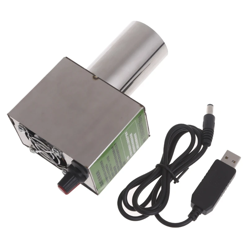 USB Powered BBQ Blower Charcoal Fan Electric Blower Starter for Charcoal Camping 5V 2A Adapter Cable Included