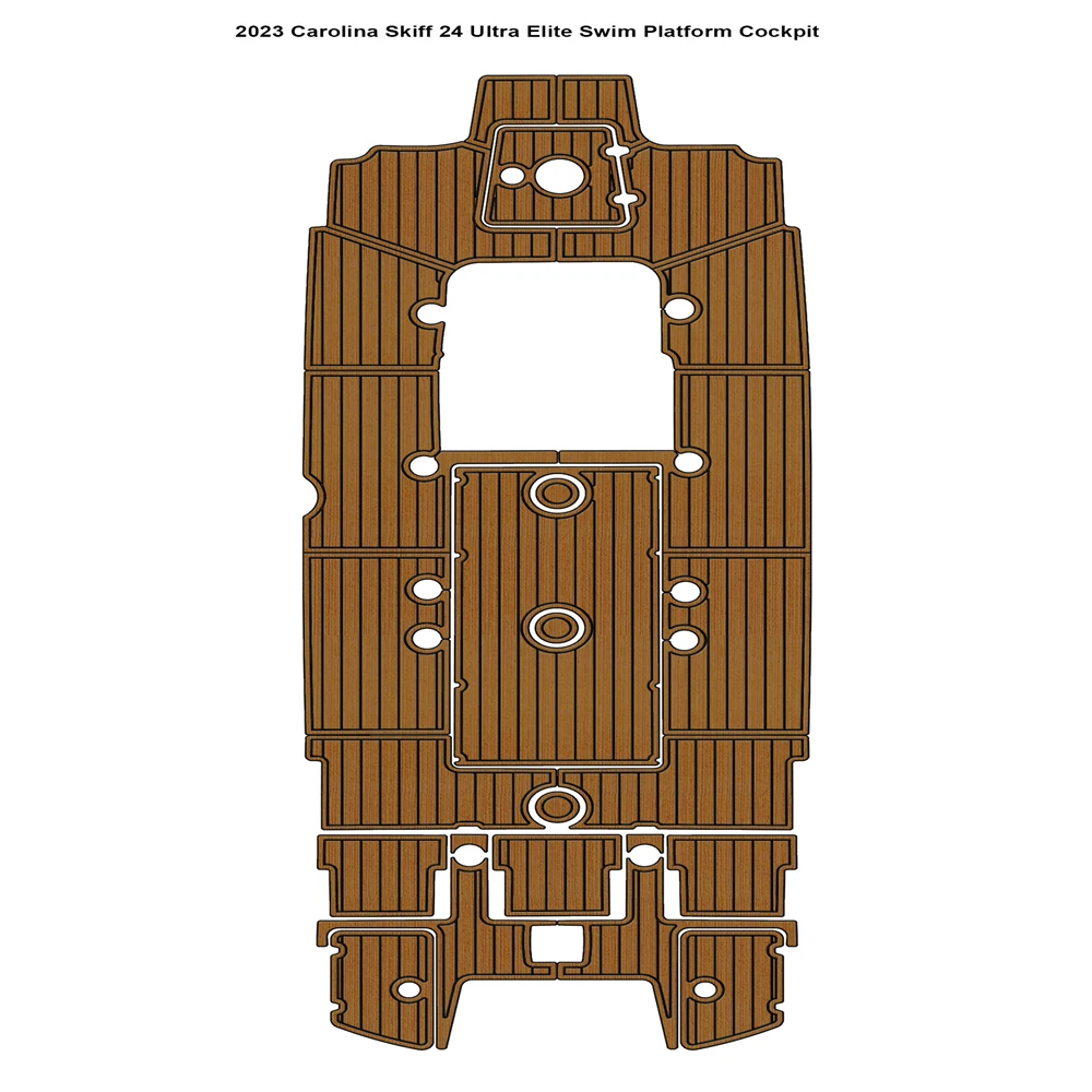 2023 Carolina Skiff 24 Ultra Elite Swim Platform Cockpit Pad Boat EVA Teak Deck Floor Mat SeaDek MarineMat Style Self Adhesive