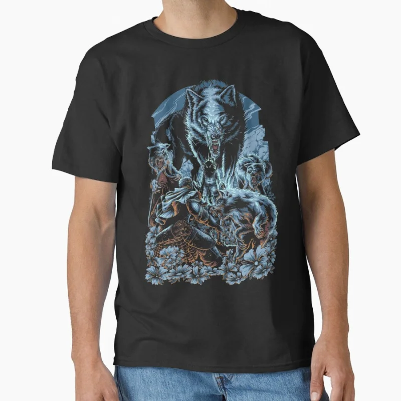 

The Greatwolf Vintage video game Bloodborne Retro videogames Dark Souls gift T Shirt for men large size tops S-6XL