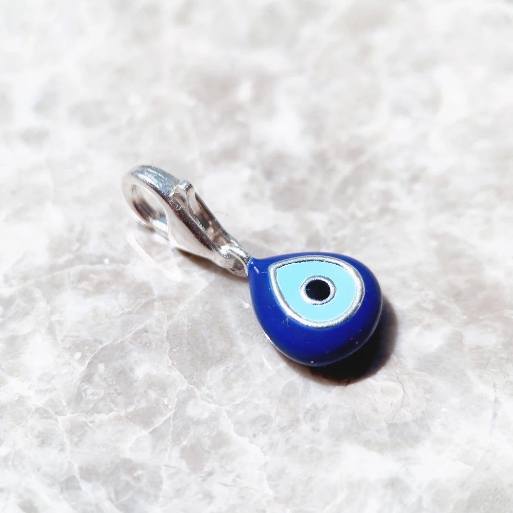 Turkey Eye Blue Enamel Culture Charm Pendant 925 Sterling Silver New DIY Jewelry Lucky Accessories For Women Men