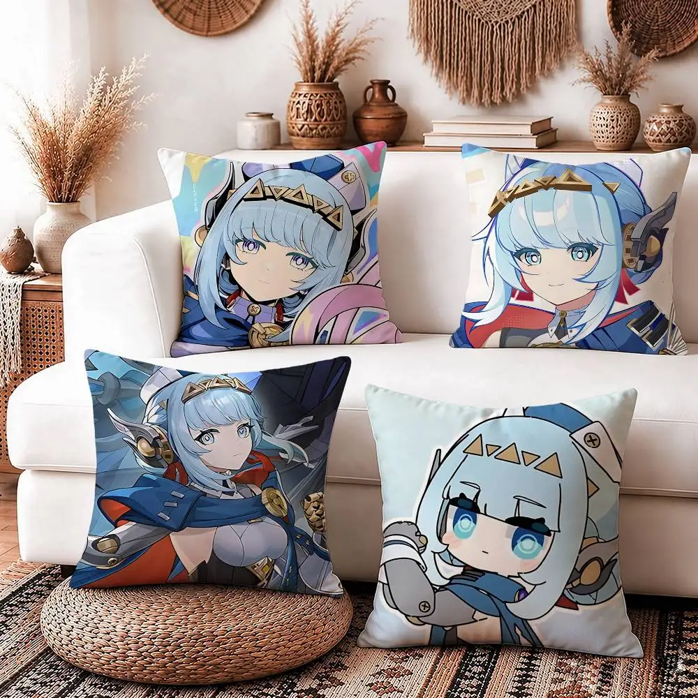 Tin Can I-Ineffa Genshin Square Sofa Pillow Cover Solid Color Living Room Home Decor Cushion Case