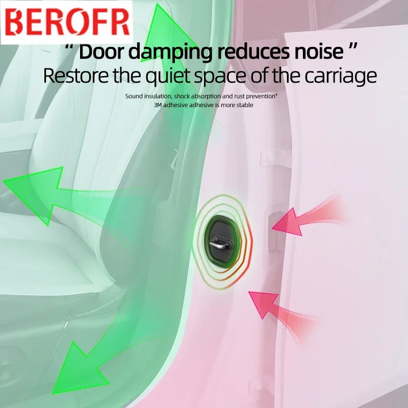 Cojín de amortiguación silencioso para puerta de coche, hebilla de cerradura de puerta de coche de silicona, cubierta protectora anticolisión para AITO M5 2022-2023, 4 Uds.