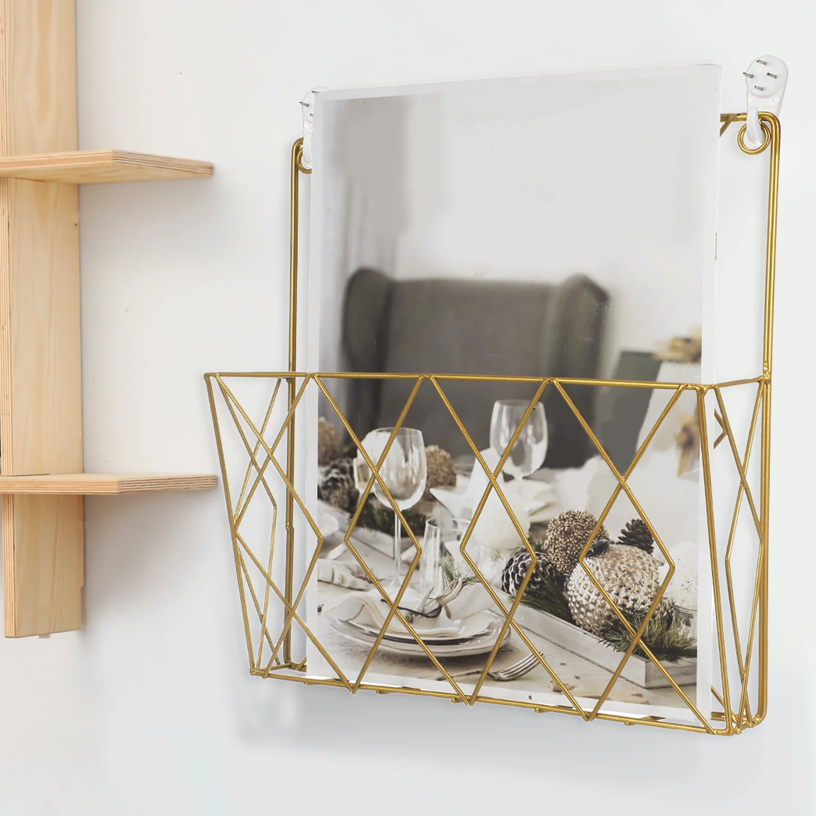 

Wall Mounted Magazine Rack Book Holder Home Organizer File Display Rack For Books Newspapers Photos Classroom Storage Bathroom