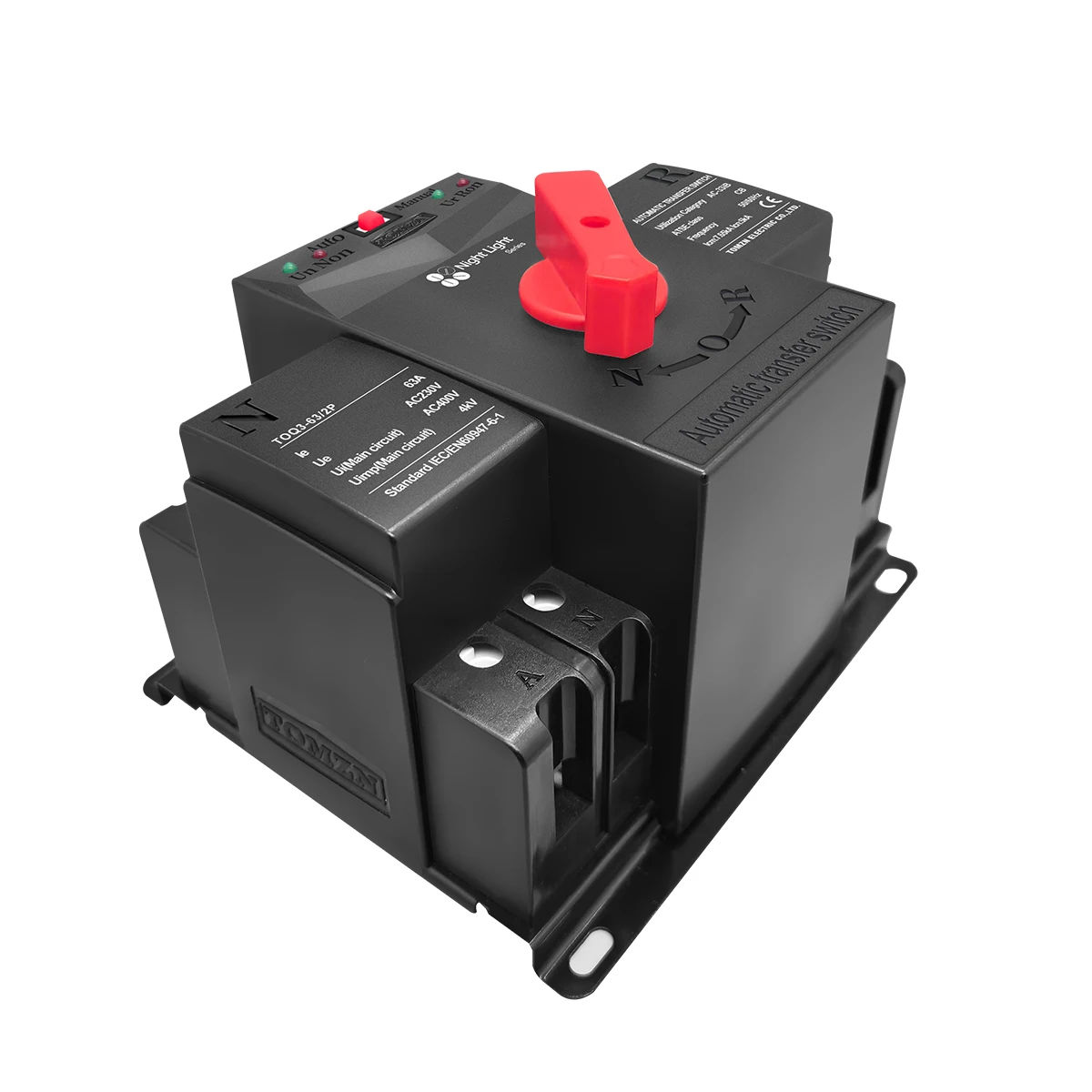 TOMZN night light series 2P 63A 125A 220V 230V 50/60Hz MCB type Dual Power Automatic transfer switch ATS 2in2out/2in1out
