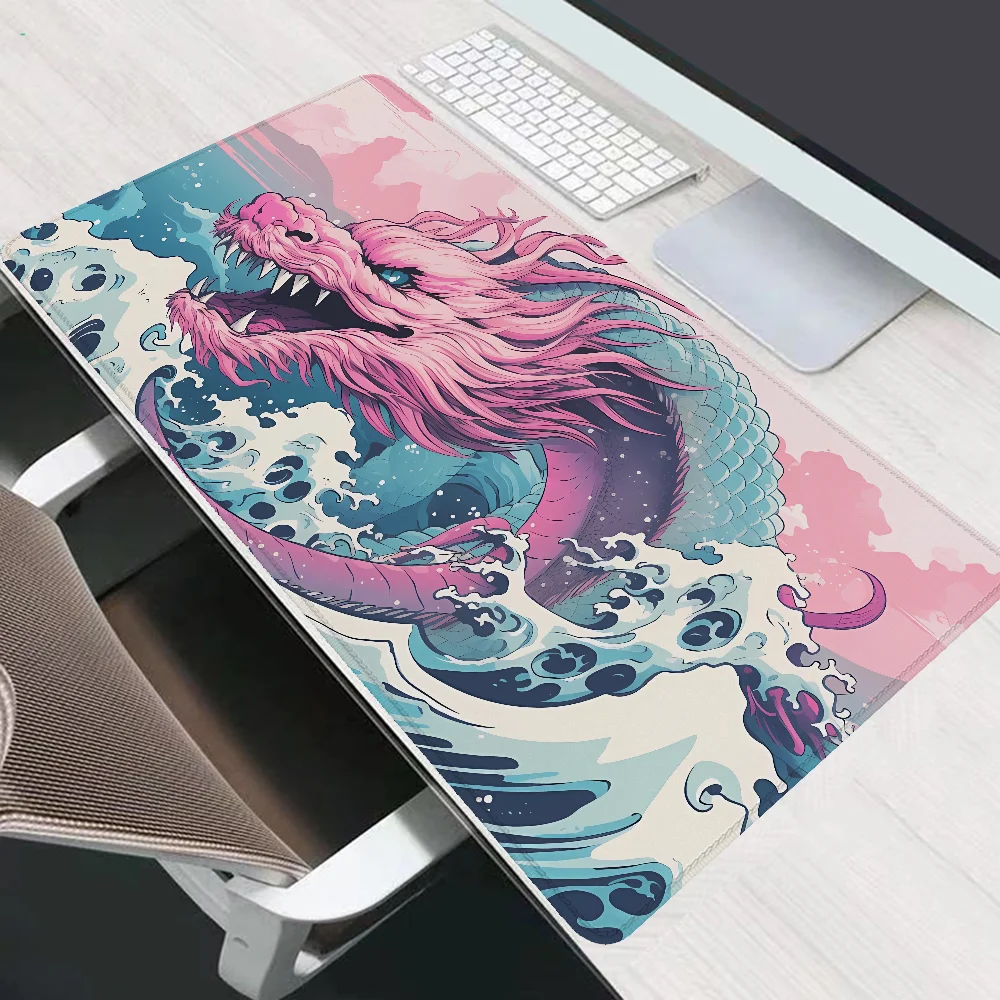 BUBBLE GUM JAPANESE DRAGON Mause Pad Gaming Setup Accessories Desk Mat Pc Gamer Desktops Mouse Mats Mousepad Keyboard Extended