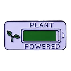 PLANT POWERED Enamel Pin Vegan Badge Lapel pins Brooches Women Men Jewelry Accessories For Gifts