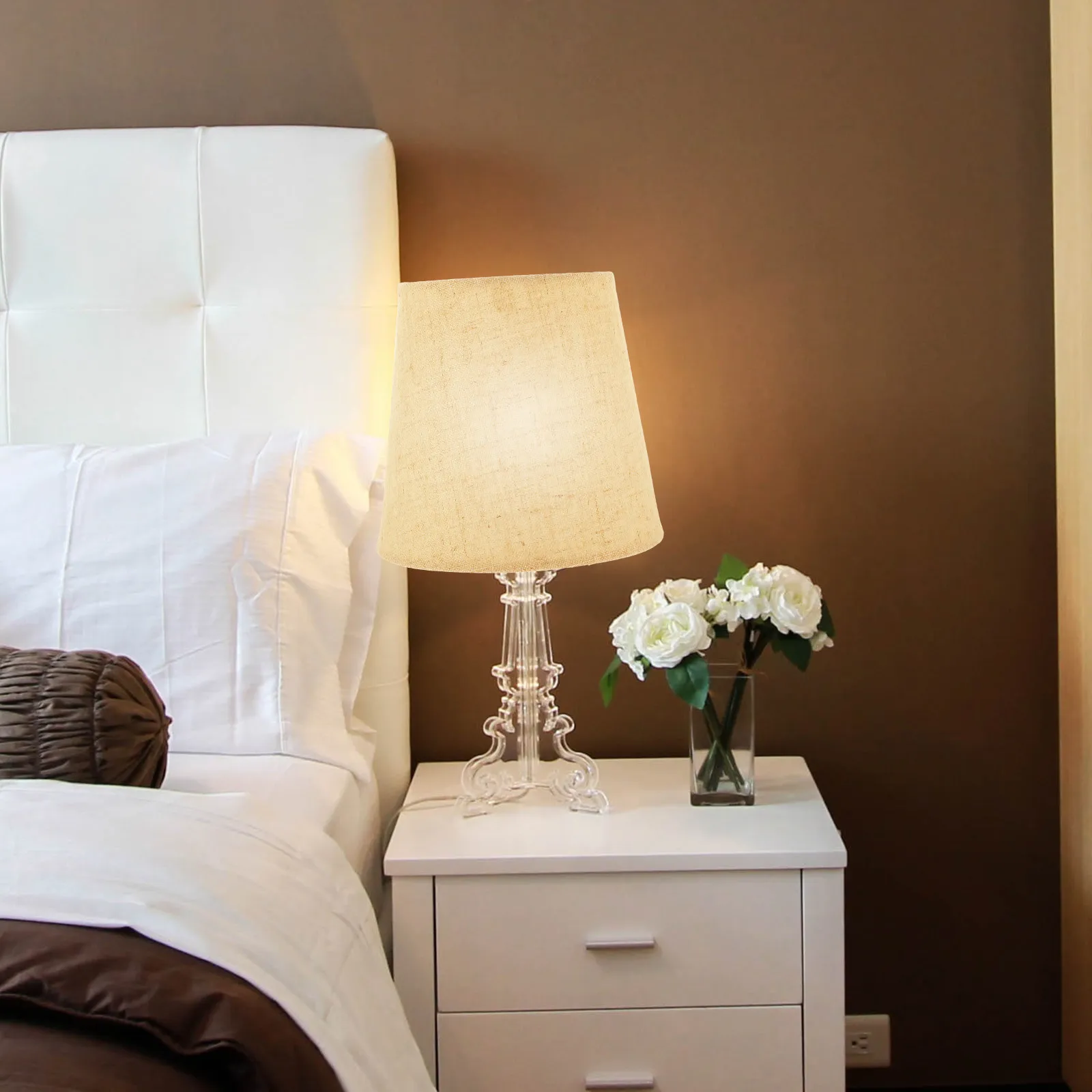 

Modern Simple Lampshade in Cloth Material Fits Table Desk Lamps Warm Light Atmosphere Replacement Lamp Shade for Home Decor Use