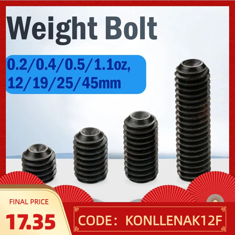 KONLLEN Weight Bolt Adjust for cues 0.2/0.4/0.5/0.7oz 12/19/25/45mm 4 Pieces Set of Weight Bolt Adjustable Billiard Accessories