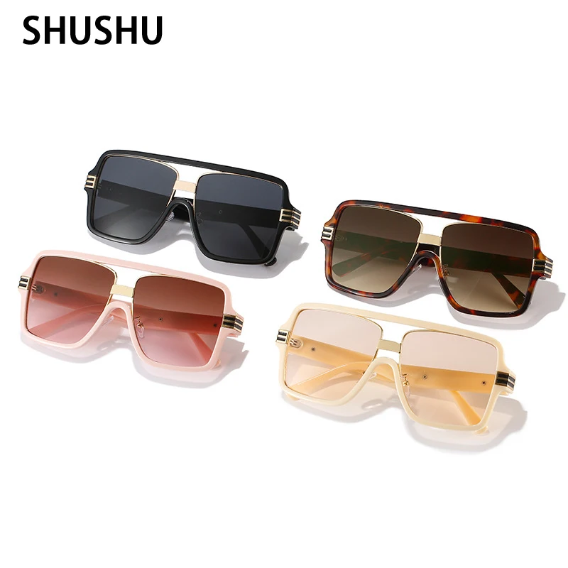 New Fashion Luxury Brand Square Sunglasses Women Vintage Oversize Sun Glasses Female Big Frame Shades Women/Men Gafas De Sol