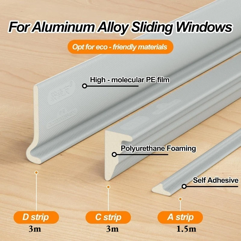 مجموعة أدوات تجريد السير الوقائي ذاتية اللصق للنافذة، مقاومة للرياح والغبار لشرائط عزل المنزل من الفينيل #4