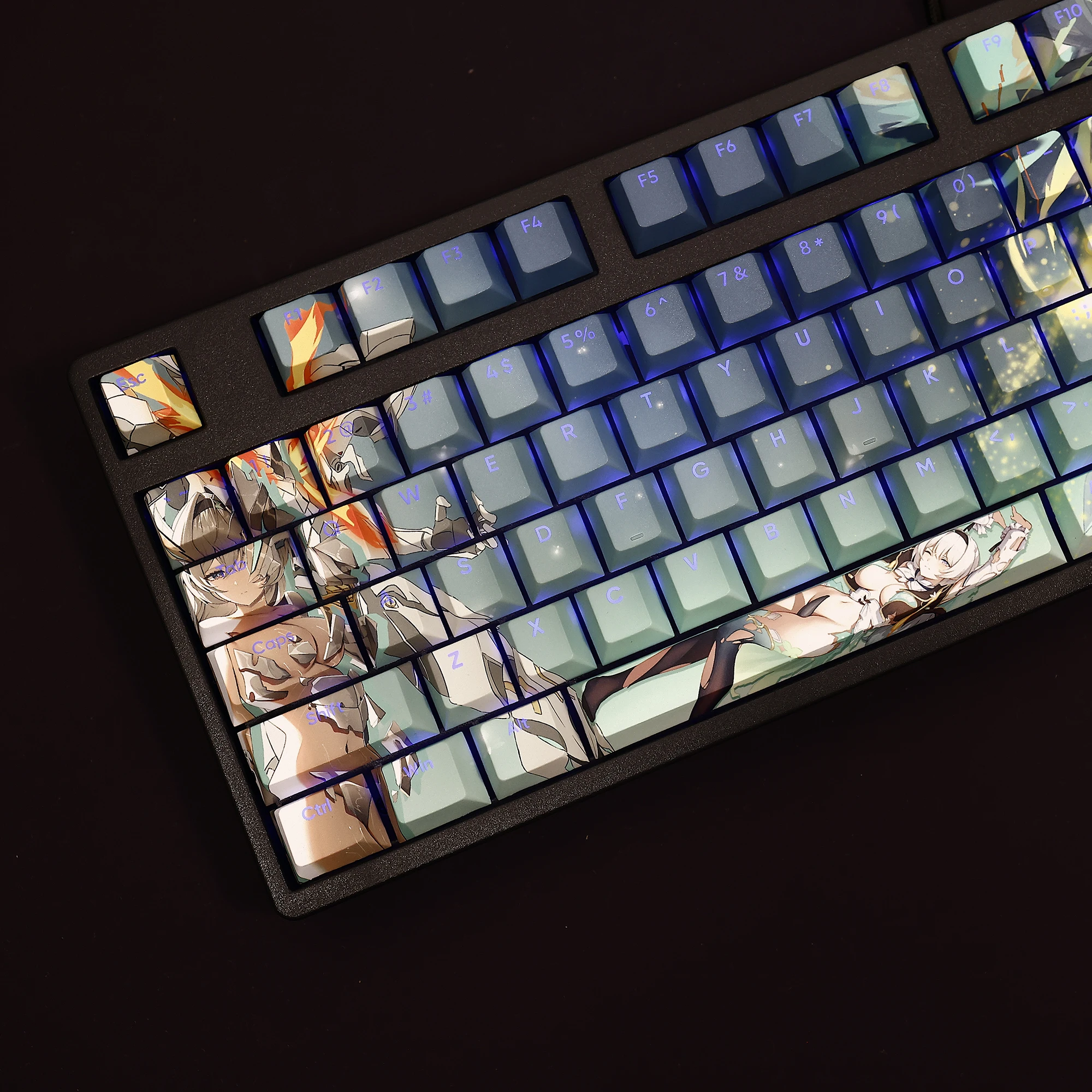 

108 Keys/Set Firefly Honkai: Star Rail PBT Keycaps Anime Games Beauty Girl Key caps Cherry Height for DIY Mechanical Keyboards