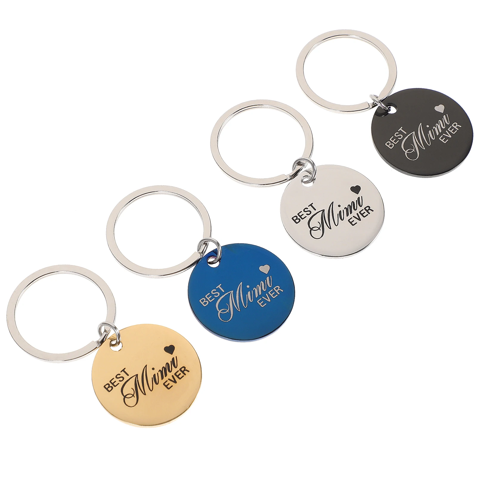 

4pcs ID Tags Round Stainless Steel Dog Cat Dog Tag Necklace Identification Name Plates for Puppy Collar Accessories