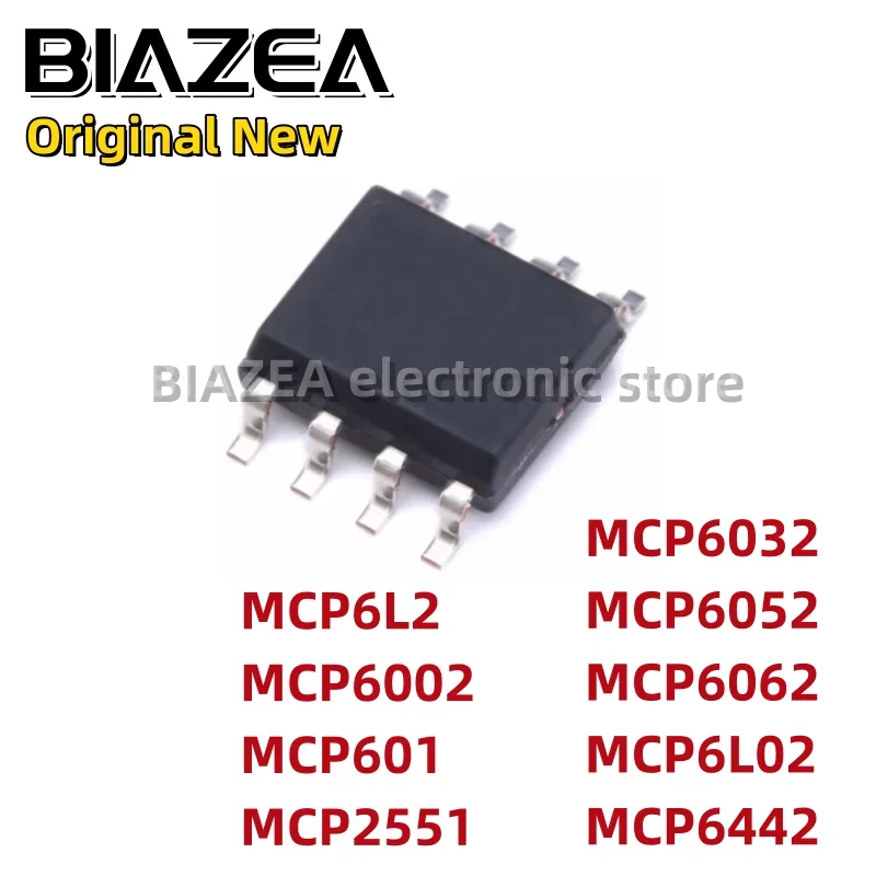 5piece MCP6L2 MCP6002 MCP601 MCP2551 MCP6032 MCP6052 MCP6062 MCP6L02 MCP6442 SOP8 Operational Amplifier Chip