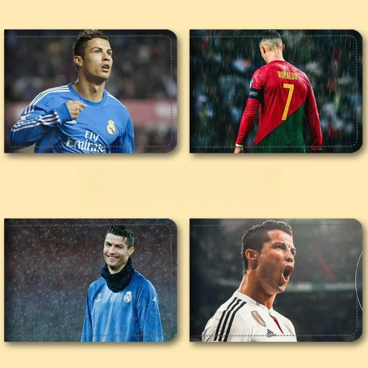 New 2025 High Quality Neutral Wallet Fun Fashion Foldable Wallet Football Cristiano Ronaldo Print Wallet Pu Leather