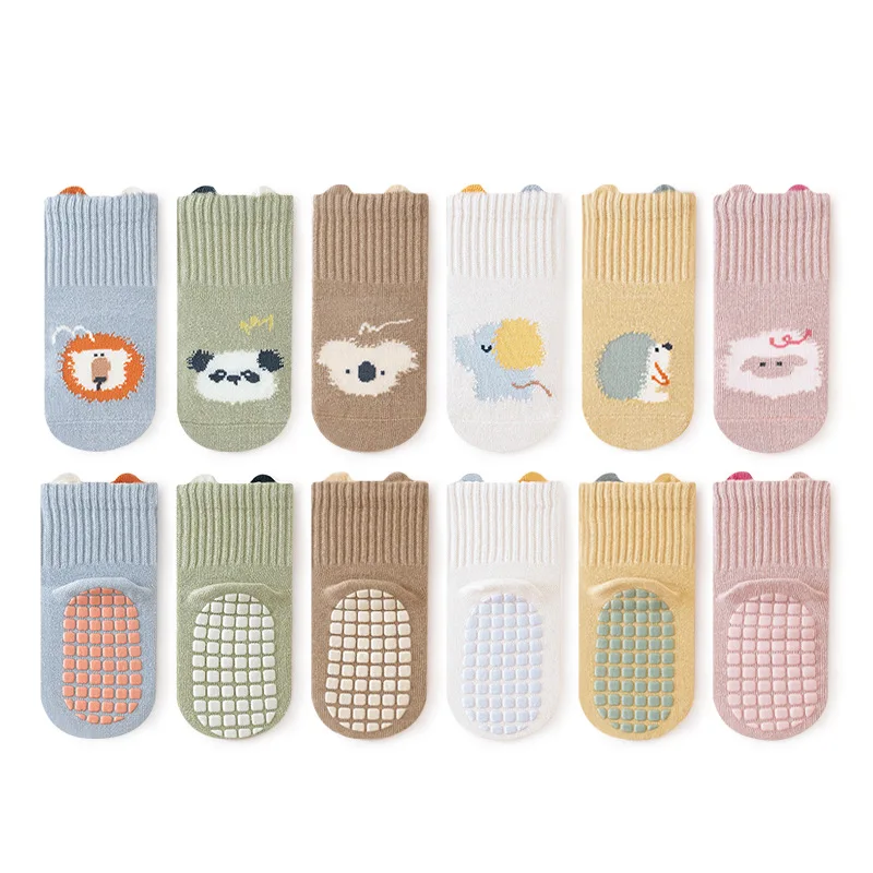 

Autumn Infant Baby Cartoon Sock for Boy Girl Cute Animal Panda Lion Calf Newborn Sock Winter Indoor Non-slip Floor Toddler Sock