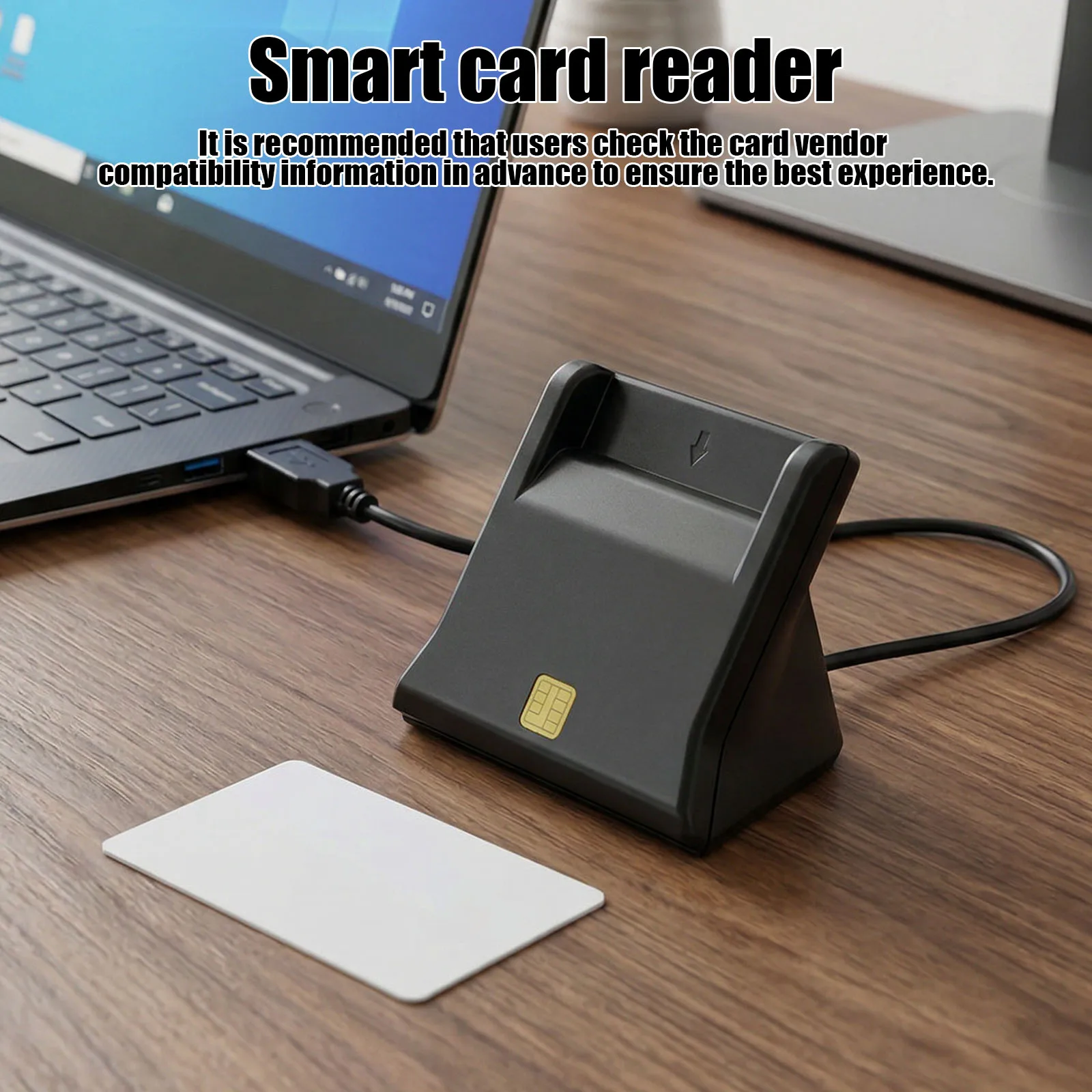 

USB CAC Card Reader Militarys Vertical Version Smart Card Reader Plug and Play Compatible with Windows Mac OS Linux
