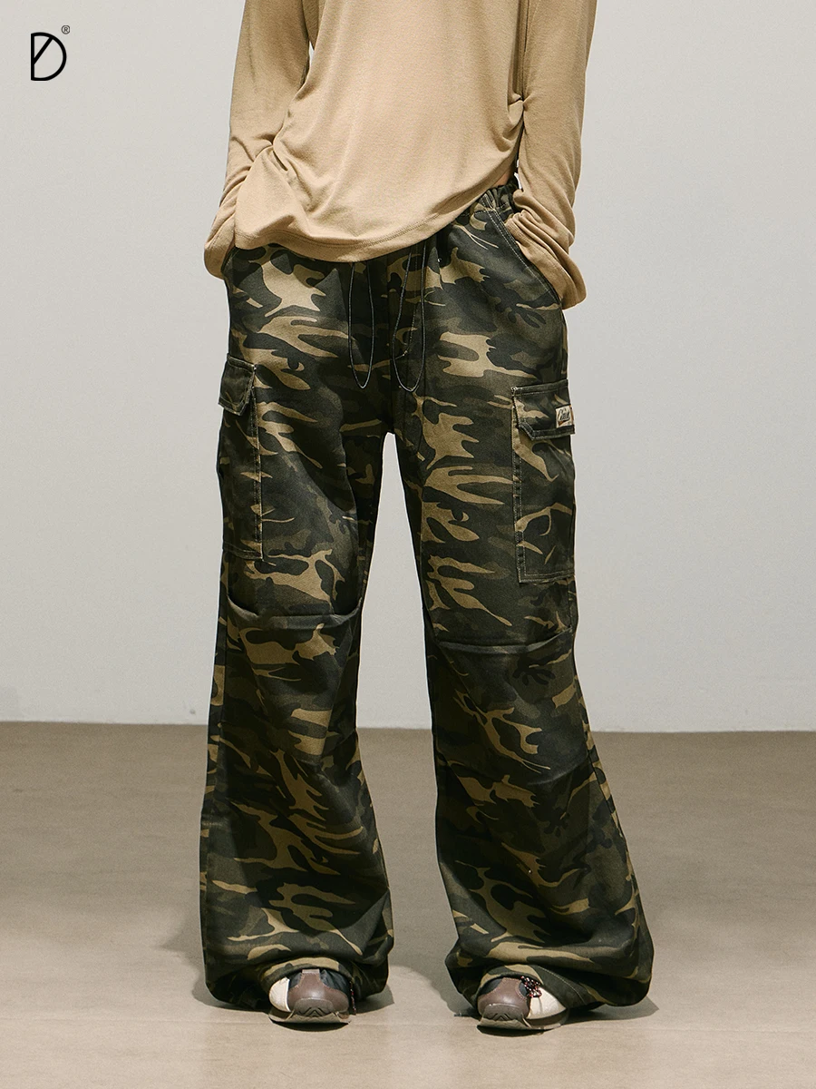 

Smile Dddd Camouflage Paratrooper Pants Straight Leg Workwear Casual Trousers Hip Hop Street Dance Women's Jeans Cotton