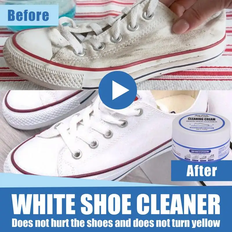 White Shoe Cleaning Cream Shoes Whitening Cleansing Tool Sneaker Stain Cleaning Wipe Sponge Stains Remover Shoes Whitening