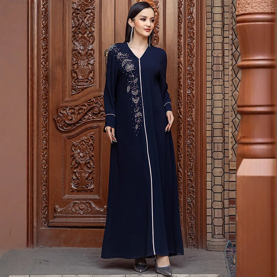 Eid Muslim Dress for Women Abaya Beading Abayas Dubai Jalabiya Party Dresses Kaftan Vestidos Largos Long Robe Arab Turkey Gown