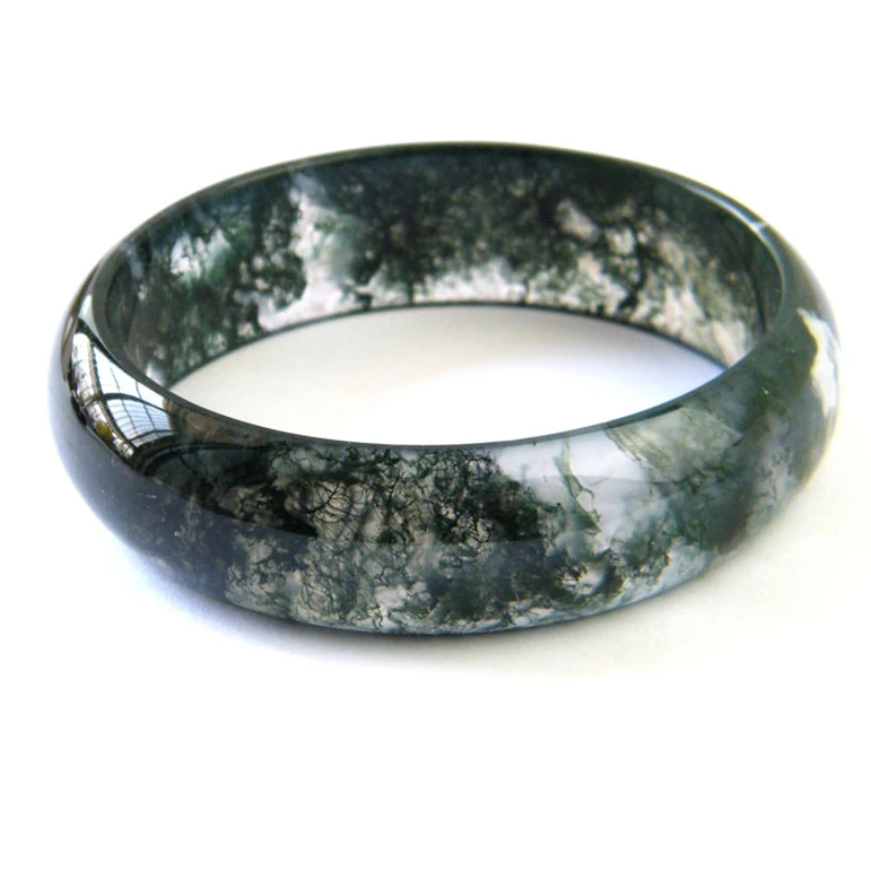 Shuiyubingpo Natural Indian Aquatic Moss Agate Bracelet Agate Bracelet Crystal Real Product Certificate