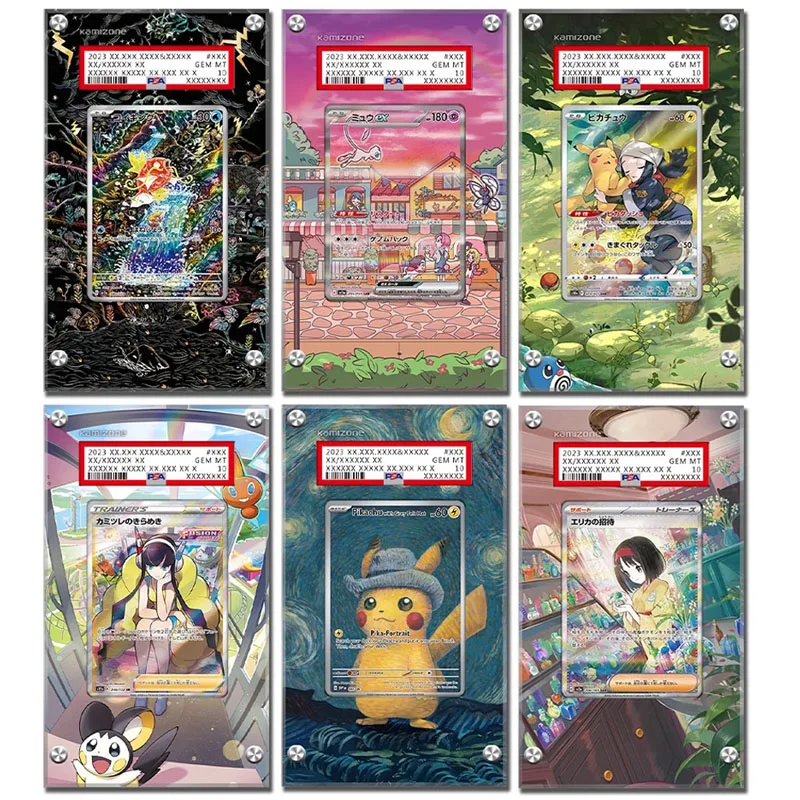 

Pokemon Extended Drawing Card Brick Magikarp Mewtwo Charizard Iono Galar Cheryl Acrylic Display Stand PTCG Gift Toy No Card