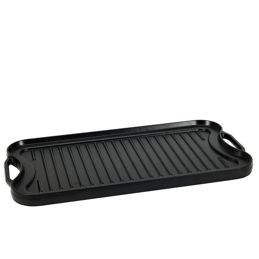 

PreSeasoned Cast Iron Reversible Rectangular Grill Griddle, Black, 20 x 10.63 x 0.98 inch