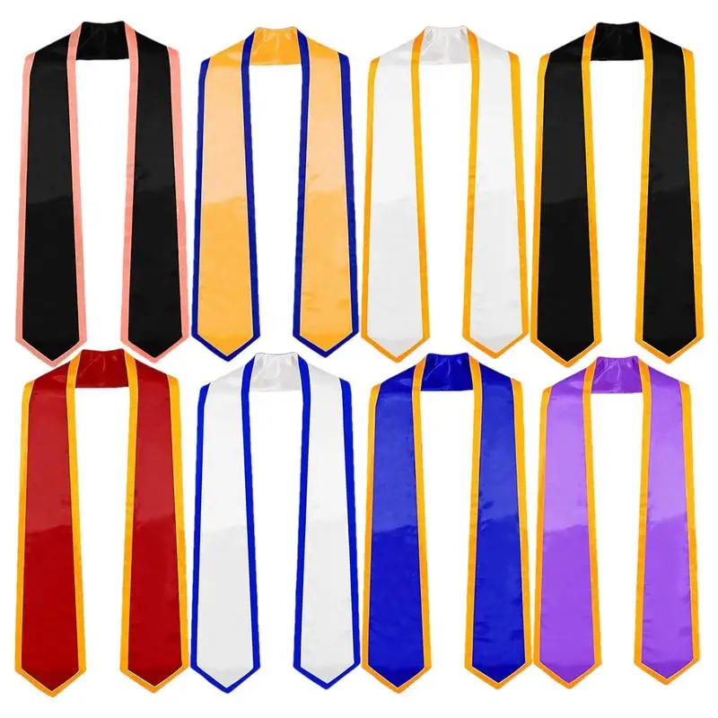 1Pcs Graduation Decoration Accessories Unisex Adult Plain Graduation Stole Shawl for Academic Commencements Celebration Uniform