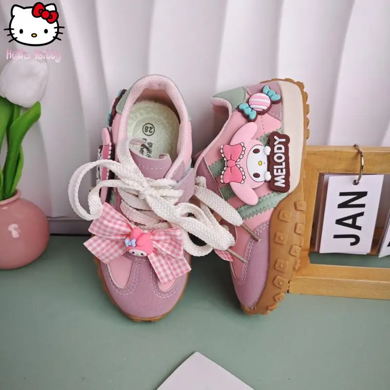 

Girls' Cartoon Double Net Forrest Gump Shoes Hello Kitty Melody Autumn New Kawaii Anime Fashion Soft Soled Board Shoes