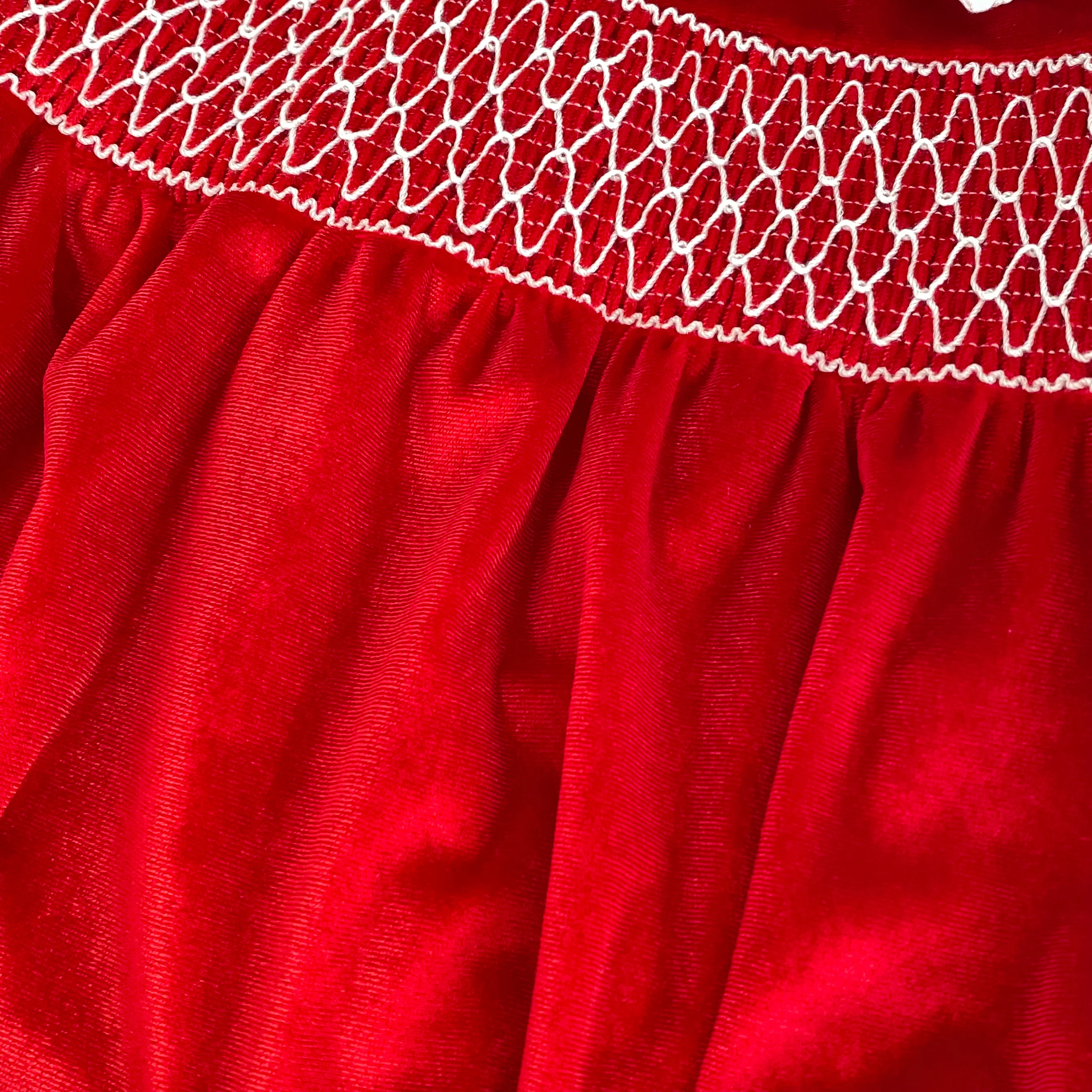 Baby Mädchen Roter Samt-Body mit Schleife Langarm Neugeborenen Party Geburtstags-Outfit Herbst Weihnachten Süßer Baby-Strampler 0-24M – Detail 13