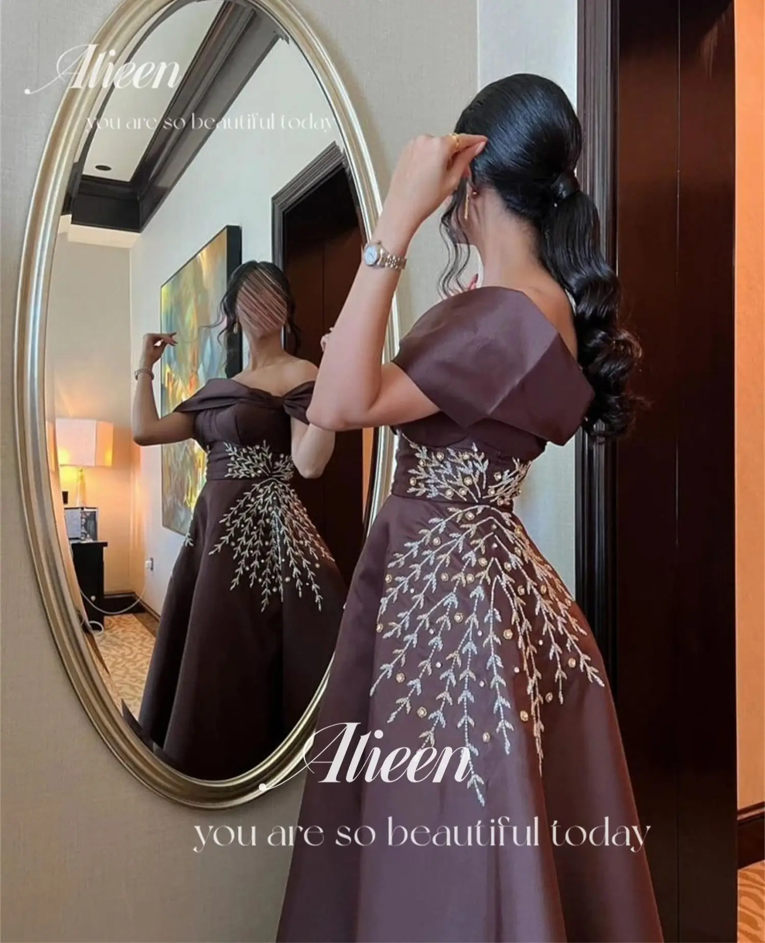 Aileen Luxurious Decoration Evening Dress Eid Al-fitr Ball Gown Satin Formal Dresses Gala Woman Party Long Dubai Luxury 2024 New