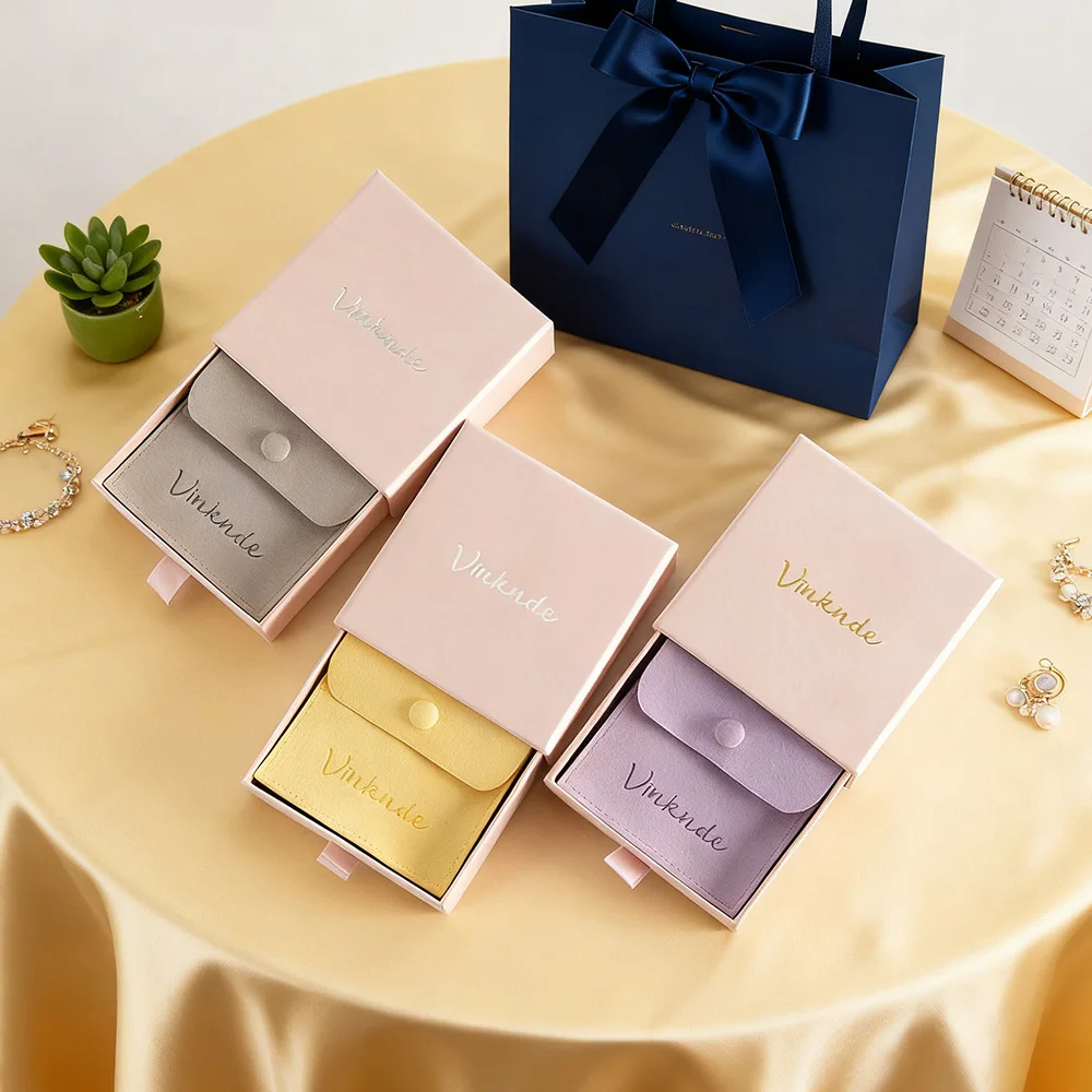 شعار مخصص مجوهرات الأزياء صناديق التعبئة والتغليف للقلائد خواتم أقراط ستوكات المفاجئة كيس مزموم 10x10x2.5 سنتيمتر ورقة درج صندوق #6